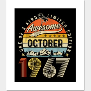 Awesome Since October 1967 Vintage 56th Birthday Posters and Art